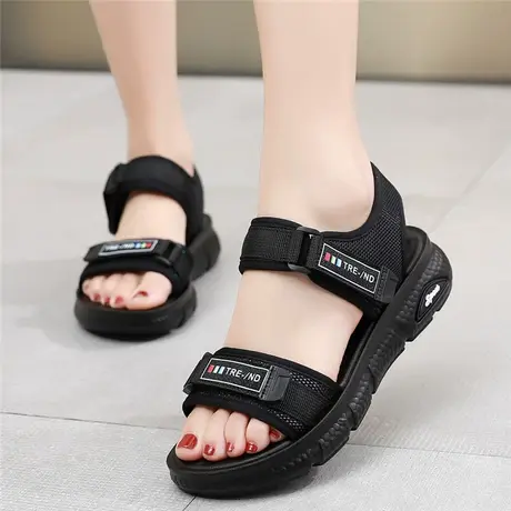 魔术贴轻便运动凉鞋女2023新款夏季休闲百搭学生防滑软底沙滩鞋潮商品大图