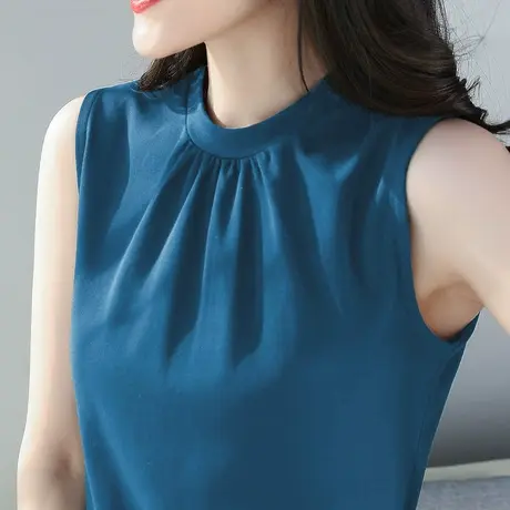 坎肩t恤女夏无袖上衣外穿内搭打底衫纯色百搭大码背心2024年新款图片