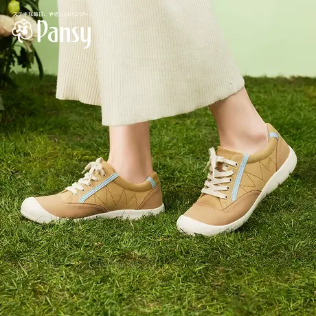Pansy盼喜日本女鞋日系轻便透气圆头拼色软底百搭单鞋2025年春季图片