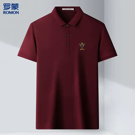 【含桑蚕丝+莫代尔】罗蒙新品Polo衫弹力男士t恤短袖Polo衫男图片
