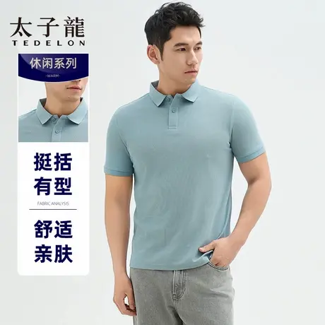 TEDELON/太子龙2025年春夏男士新款印花POLO衫轻商务休闲翻领短袖图片