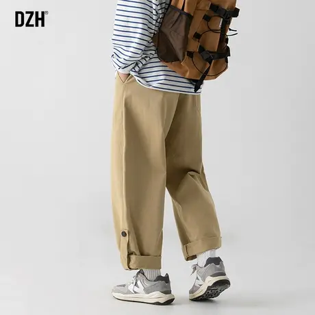 男士小个子工装裤潮牌男卡其色裤子宽松直筒休闲长裤秋季日系男裤商品大图
