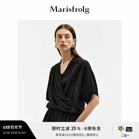 【精简美学】玛丝菲尔夏季时尚交叠领设计宽松上衣女图片