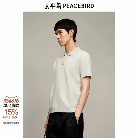 【商场同款】太平鸟男装T恤25夏季新款柔软纯色polo衫 B1EEF2328图片