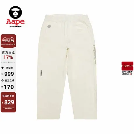 Aape旗舰店男装25春夏猿人徽章字母刺绣宽松潮流牛仔裤B662XAO商品大图