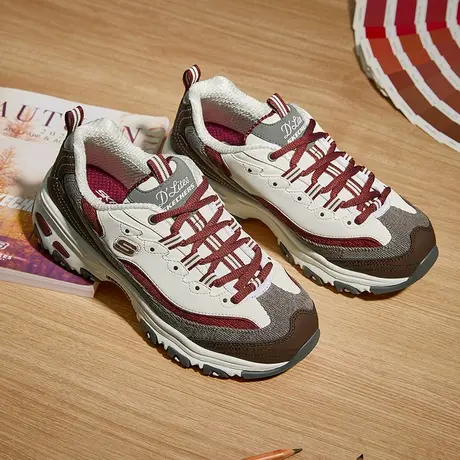 Skechers斯凯奇春夏夏季款女鞋奶茶熊运动鞋黑糖烤奶老爹鞋熊猫鞋图片
