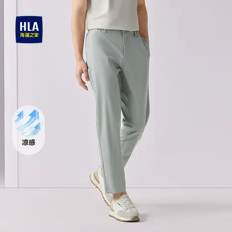 HLA/海澜之家锥形休闲裤2025夏秋新款冰感科技舒适松紧腰裤子男商品大图