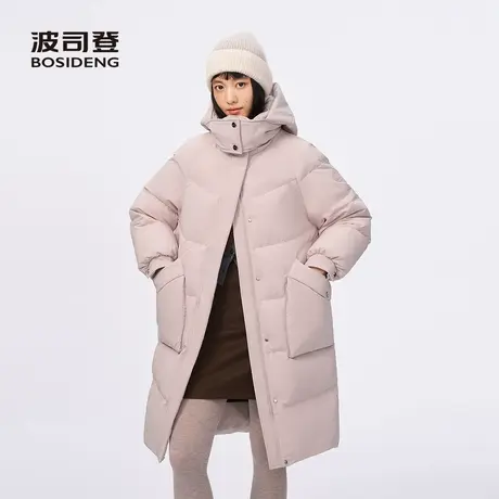 波司登2025新款羽绒服女时尚休闲长款加厚保暖连帽简约百搭宽松商品大图