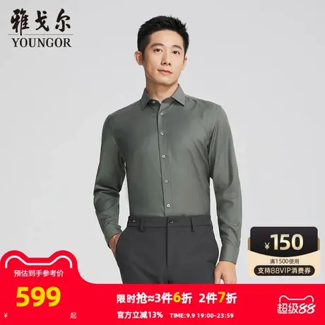 【商场同款】雅戈尔男士长袖衬衫春秋新款官方商务休闲长袖衬衫男商品大图
