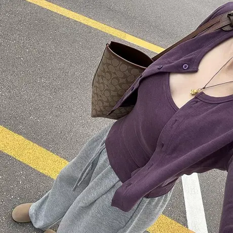 纯欲性感开衫小外套吊带背心两件套女早春秋修身韩版外搭短款上衣商品大图