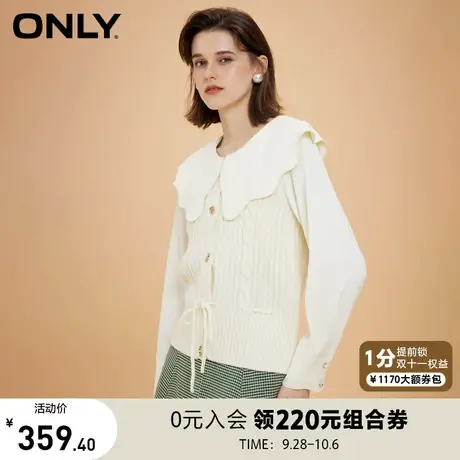 ONLY奥莱夏季时尚百搭可爱风娃娃领长袖短款衬衫女商品大图