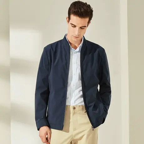 雅戈尔奥莱 男装秋立领休闲时尚商务夹克外套男单茄克商品大图