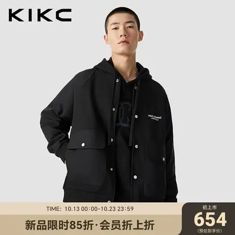kikc夹克外套男2023秋装新款商场同款梭织拼接复古潮流棒球服夹克图片