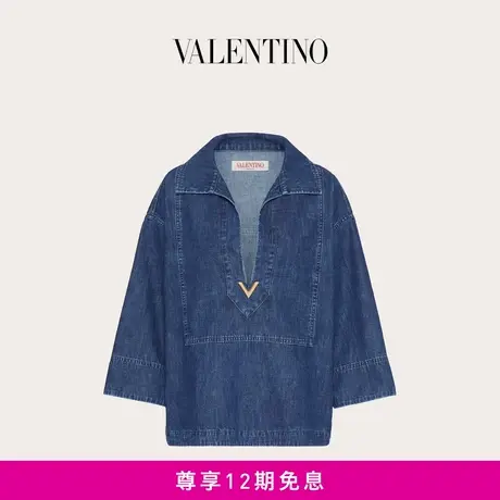 【24期免息】华伦天奴VALENTINO女士 CHAMBRAY 牛仔卡夫坦式上衣商品大图
