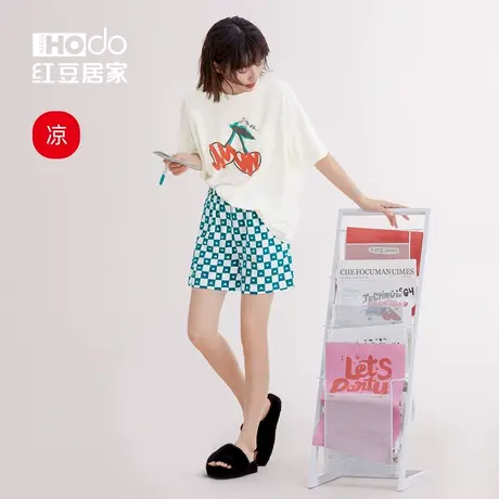 红豆居家女士睡衣短袖短裤长裤夏季莫代尔凉感抑菌棉家居服套装薄商品大图