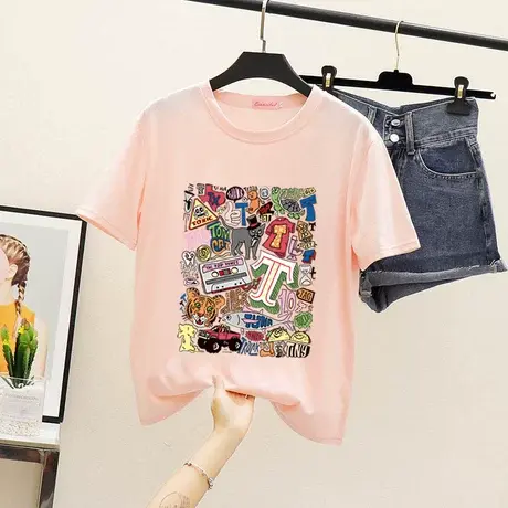 白色t恤女短袖2024年新款夏季韩版宽松百搭超火cec半袖上衣ins潮商品大图