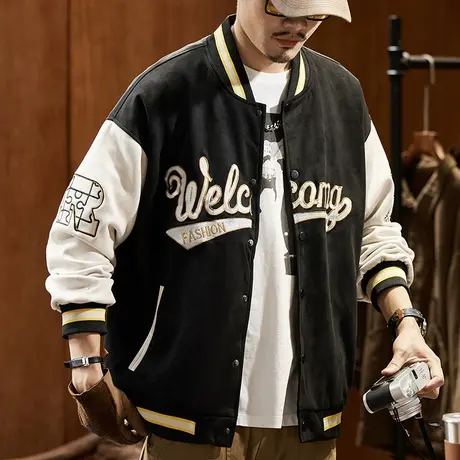 潮流舒适美式夹克外套秋冬百搭男装休闲帅气宽松夹克外套男工装图片