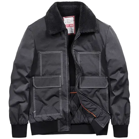 VIP棉衣男冬季加厚羊羔绒外套宽松棉袄2024年新款翻领工装棉服潮商品大图