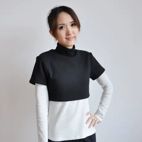 必菩中老年高领加绒加厚棉短袖打底衫短款女式保暖上衣保暖衣冬图片