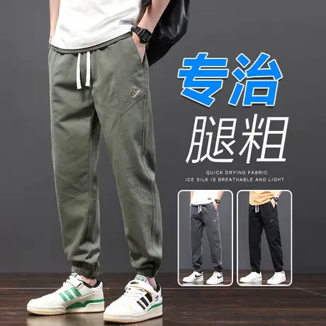 秋季春秋款潮牌九分休闲裤男士束脚宽松哈伦工装裤子男款夏季男裤商品大图
