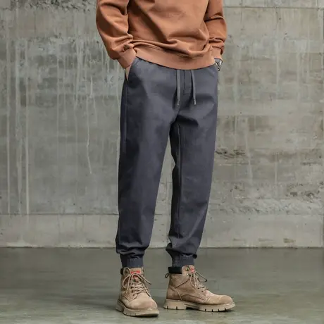 潮流休闲男装裤子宽松高级感束脚裤子男款潮流百搭工装裤休闲男装商品大图