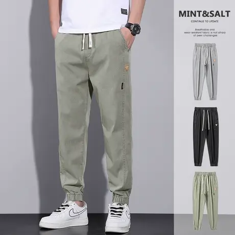 夏季薄款男士束腿九分休闲裤夏天夏款小脚潮牌工装2023新款男裤子商品大图