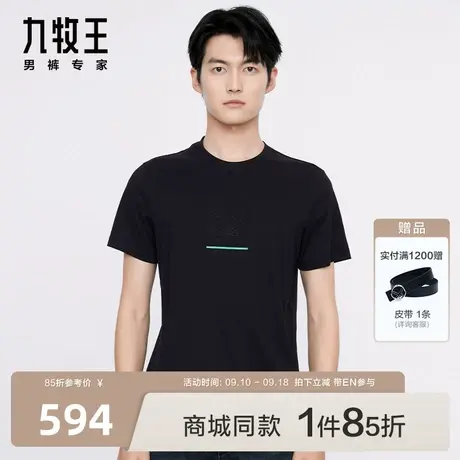 [商场同款]九牧王男装HT2C22217短袖T恤23夏季新款时尚百搭简约EN图片