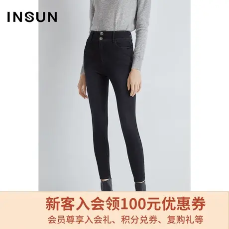 恩裳冬季经典棉质修身弹力加厚长裤直筒休闲裤女显瘦百搭图片