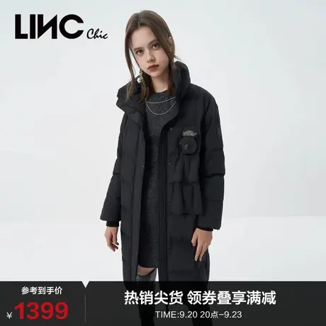 LINCCHIC金羽杰羽绒服女玩偶萌宠字母刺绣长款羽绒服女Y22808198商品大图