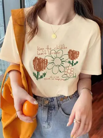 国潮仿棉短袖t恤女夏季小众潮牌设计感复古港味chic正肩女装上衣图片