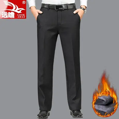春秋季休闲裤男裤宽松直筒秋冬款爸爸装长裤中年男士西裤加绒加厚商品大图