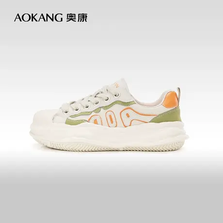 奥康女鞋 春秋款厚底小众溶解鞋贝壳头百搭南瓜鞋休闲鞋潮图片