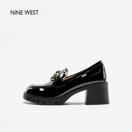【防水台系列】Nine West/玖熙厚底粗跟乐福鞋2024年春季新款单鞋图片