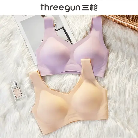 三枪内衣女无钢圈背心式防下垂不空杯2023年秋冬新款无痕大码文胸图片
