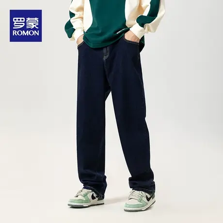 罗蒙男士时尚宽松百搭牛仔裤2023秋季新款休闲经典复古直筒长裤男图片