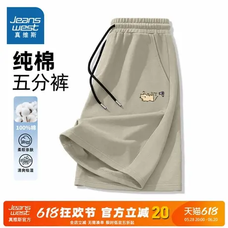NN真维斯美式休闲短裤男款夏季纯棉宽松直筒五分裤青少年运动中裤图片