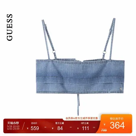 GUESS25年新款夏季女士美式抹胸款极简个性牛仔吊带-YP2D6256商品大图