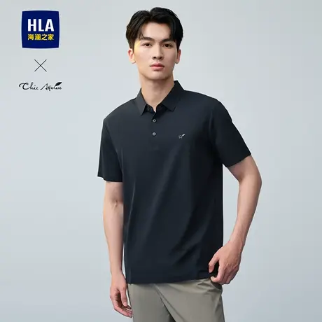 【礼盒装】HLA/海澜之家爸爸轻商务POLO衫25夏新款免烫凉感短袖男图片