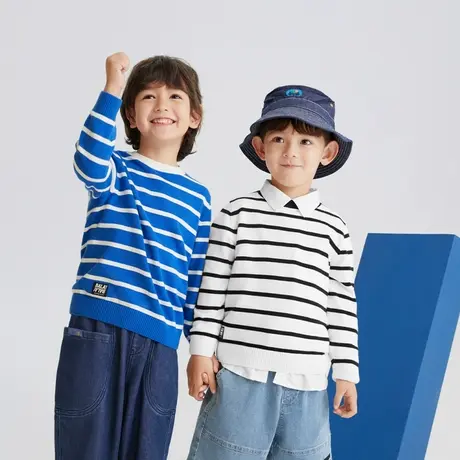 巴拉巴拉男童毛衣春秋款2024新款儿童圆领薄款针织打底衫上衣秋装图片