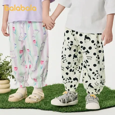 巴拉巴拉长裤男女幼童夏季新款宝宝睡裤天丝人棉可外出萌趣防蚊裤图片