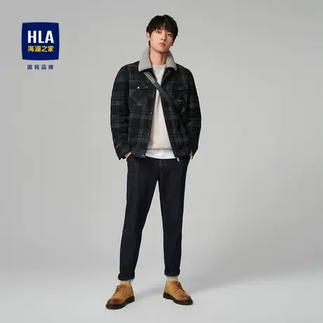 HLA/海澜之家2023可拆卸领羽绒服翻领挺括商务绅士鸭绒外套男商品大图
