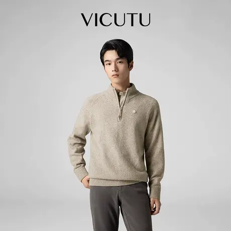 【云雾衫】VICUTU威可多男士100%羊毛衫冬高级舒暖商务休闲毛衣图片
