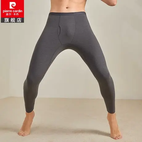 皮尔卡丹秋裤男士保暖裤男罗纹秋冬季薄款加绒毛裤打底线裤图片