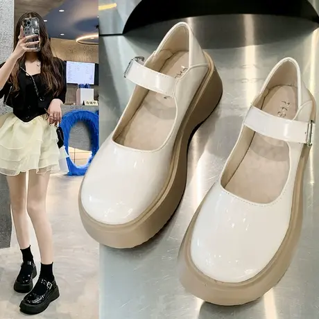 法式玛丽珍鞋女厚底英伦风小皮鞋配裙子可爱百搭日系大头鞋jk单鞋商品大图