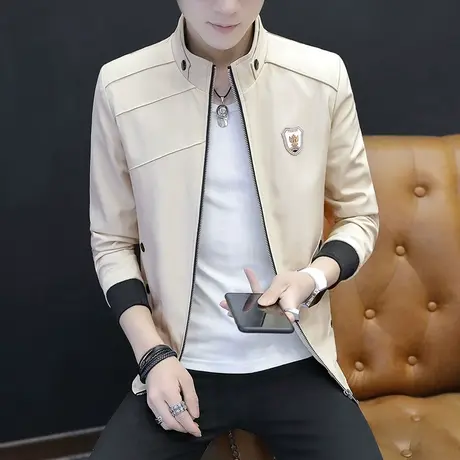 2023秋冬新款夹克男韩版修身百搭棒球服潮流帅气男士加绒加厚外套商品大图