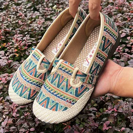 老北京布鞋妈妈鞋中老年鞋子女浅口透气老人防滑软底奶奶单鞋平底商品大图