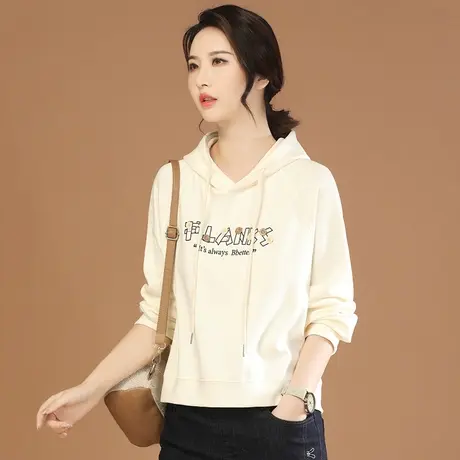 韩潮袭人文艺连帽印花宽松套头卫衣女2023秋季新款休闲百搭上衣图片