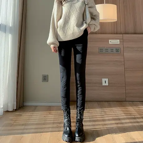 羽绒裤女冬外穿2023年新款高腰轻薄打底裤白鸭绒时尚芭比保暖棉裤图片