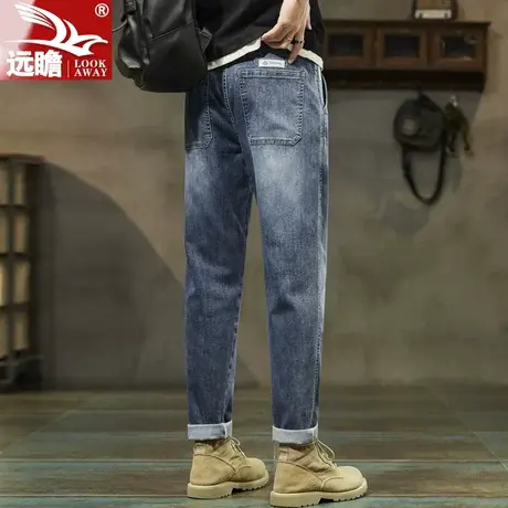 夏季牛仔裤男士潮牌春秋季薄款直筒修身男裤潮流百搭休闲长裤子男商品大图