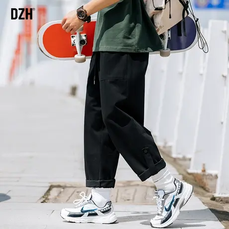 男士新款黑色直筒裤纯棉裤子男休闲裤宽松男裤小个子工装裤潮牌男商品大图